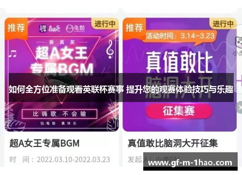 如何全方位准备观看英联杯赛事 提升您的观赛体验技巧与乐趣