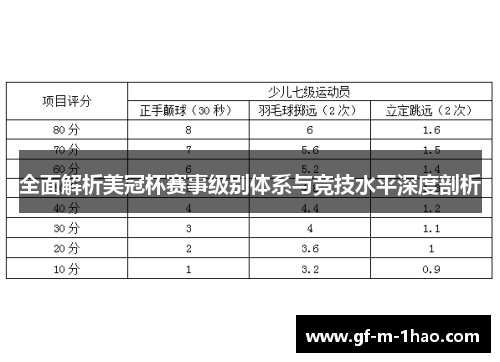 全面解析美冠杯赛事级别体系与竞技水平深度剖析