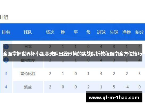 全面掌握世界杯小组赛球队出线形势的实战解析教程指南全方位技巧